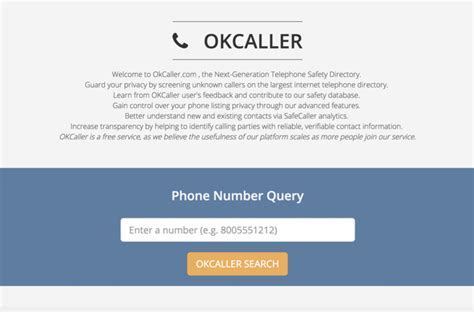 okcaller phone number search